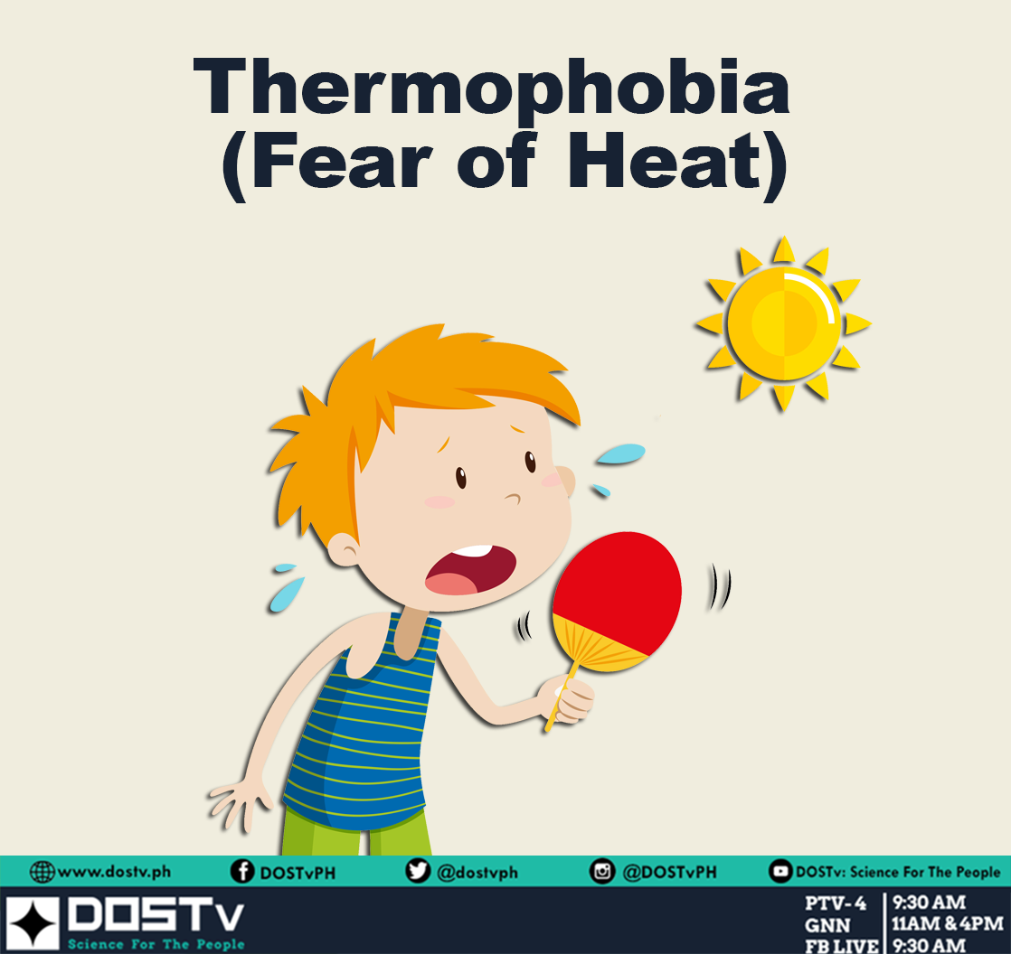 Boy using a fan.