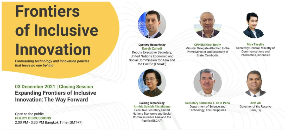 DOST secretary shares the agency’s efforts in promoting inclusive innovation at UNESCAP Forum image