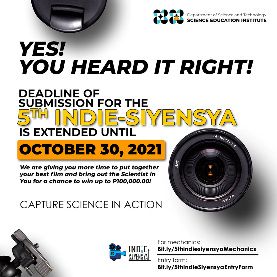 DOST-SEI extends deadline for Indie-Siyensya filmmaking plum image
