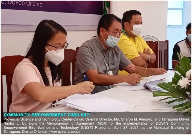 DOST XI inks MoA with LGU Tarragona to empower the community in disaster risk reduction and climate change adaptation image